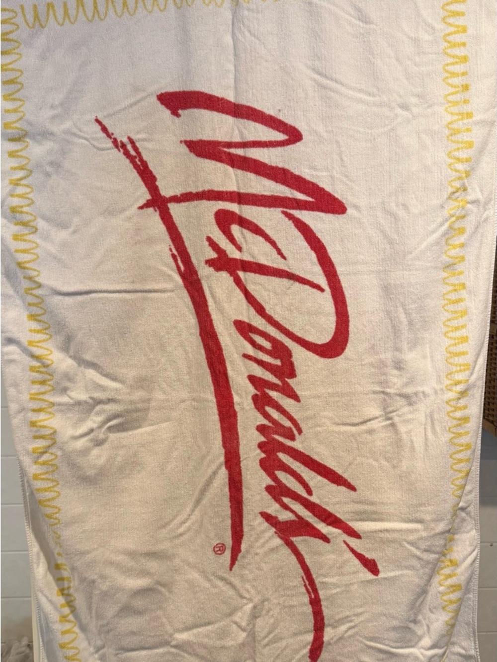 McDonald's Red Script Logo Towel with Yellow Border